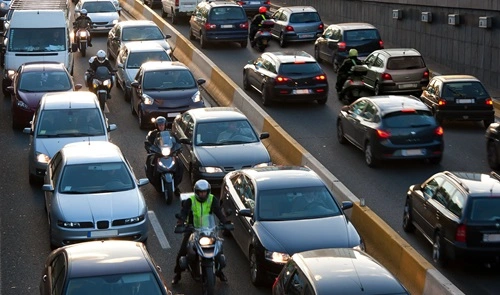 Lane Split on a Motorcycle